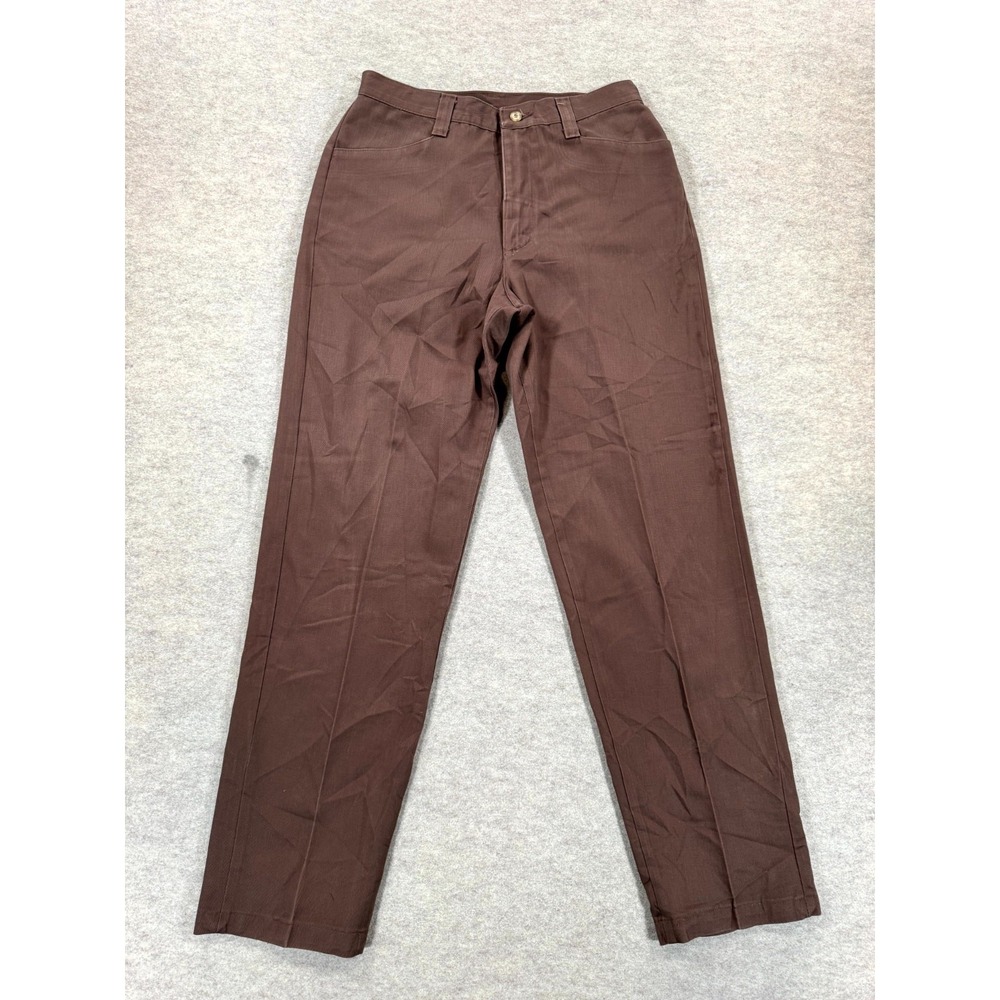 Vintage Wrangler Riata Straight Fit Pants Womens 10x32 Brown Flat Front Casual